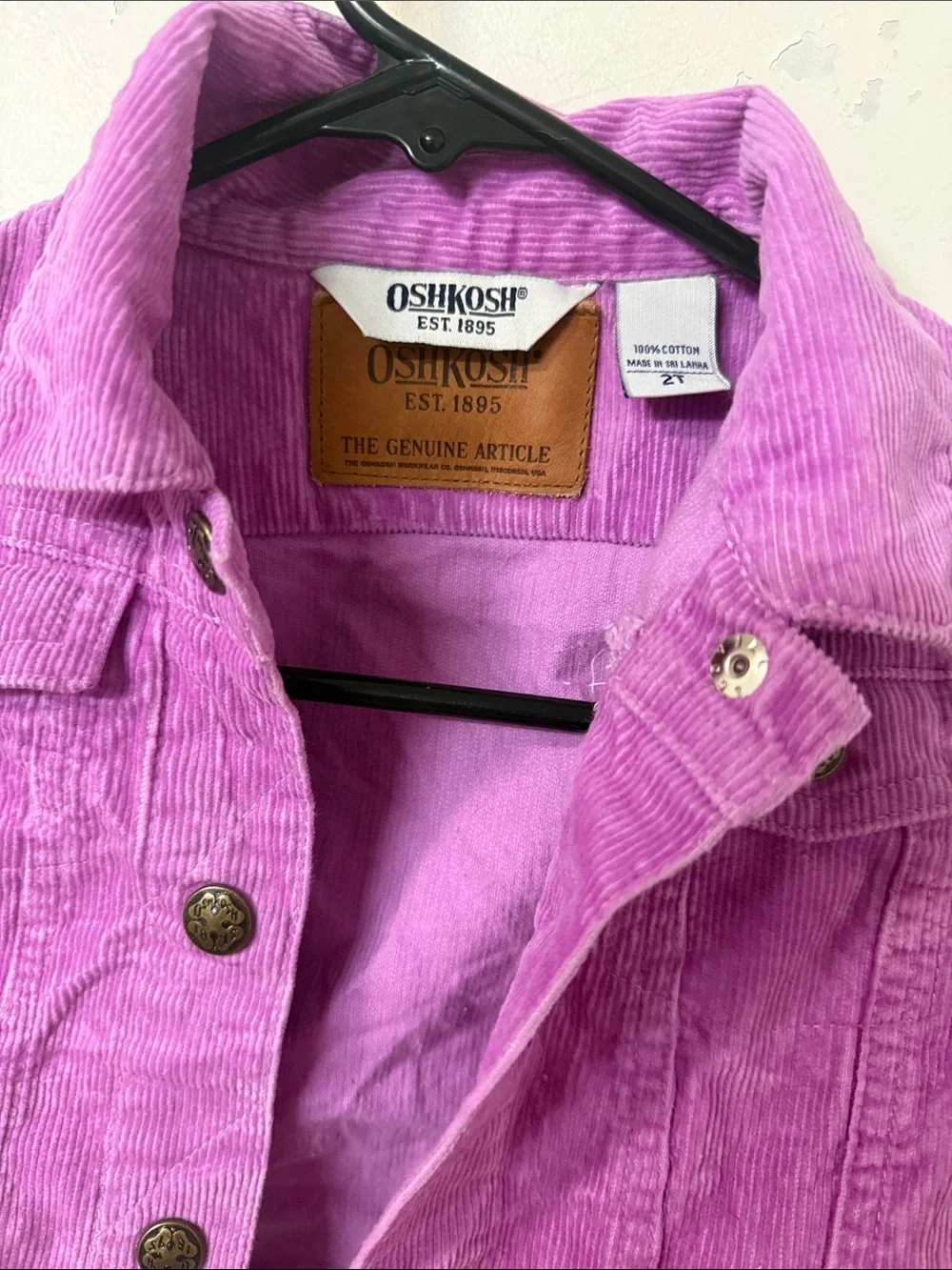 OshKosh B'gosh Purple Corduroy Kids Jacket